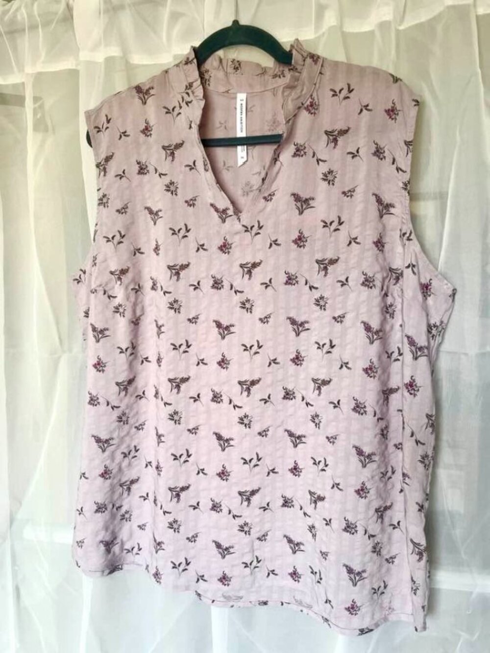 MODERN AMBITION Lavender Ruffle Collar Sleveless Top XXL NWT